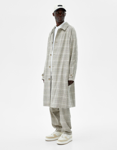 Karierter Trenchcoat
